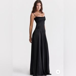 Rose Satin Slip Maxi Dress